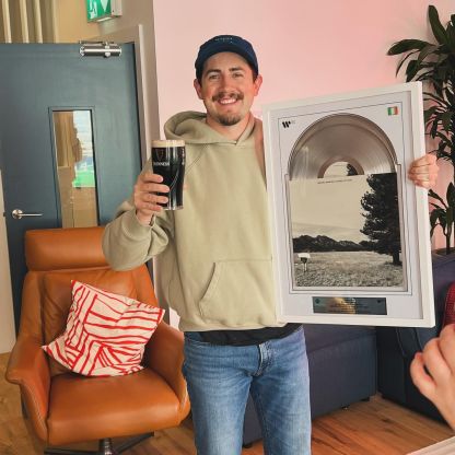 What a way to celebrate double platinum!!! 🔥🇮🇪@michaelmarcagimusic gets his first ever plaque for ‘Scared to Start’ in Ireland 🇮🇪🇮🇪🇮🇪🇮🇪 

#michaelmarcagi #scaredtostart #explore #guinness #newmusic #explore